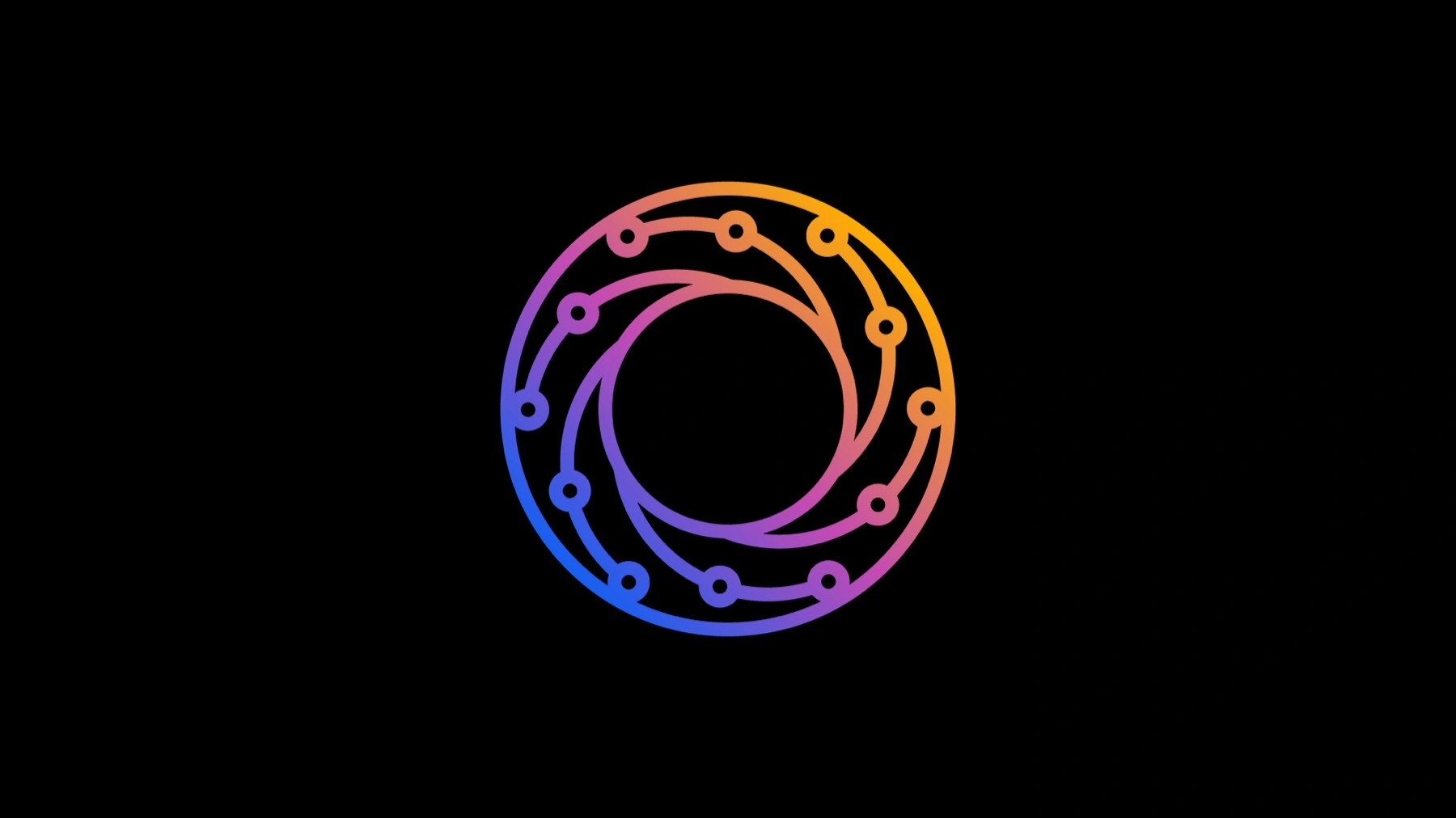 The aperture mark on black — the full spectrum against the void