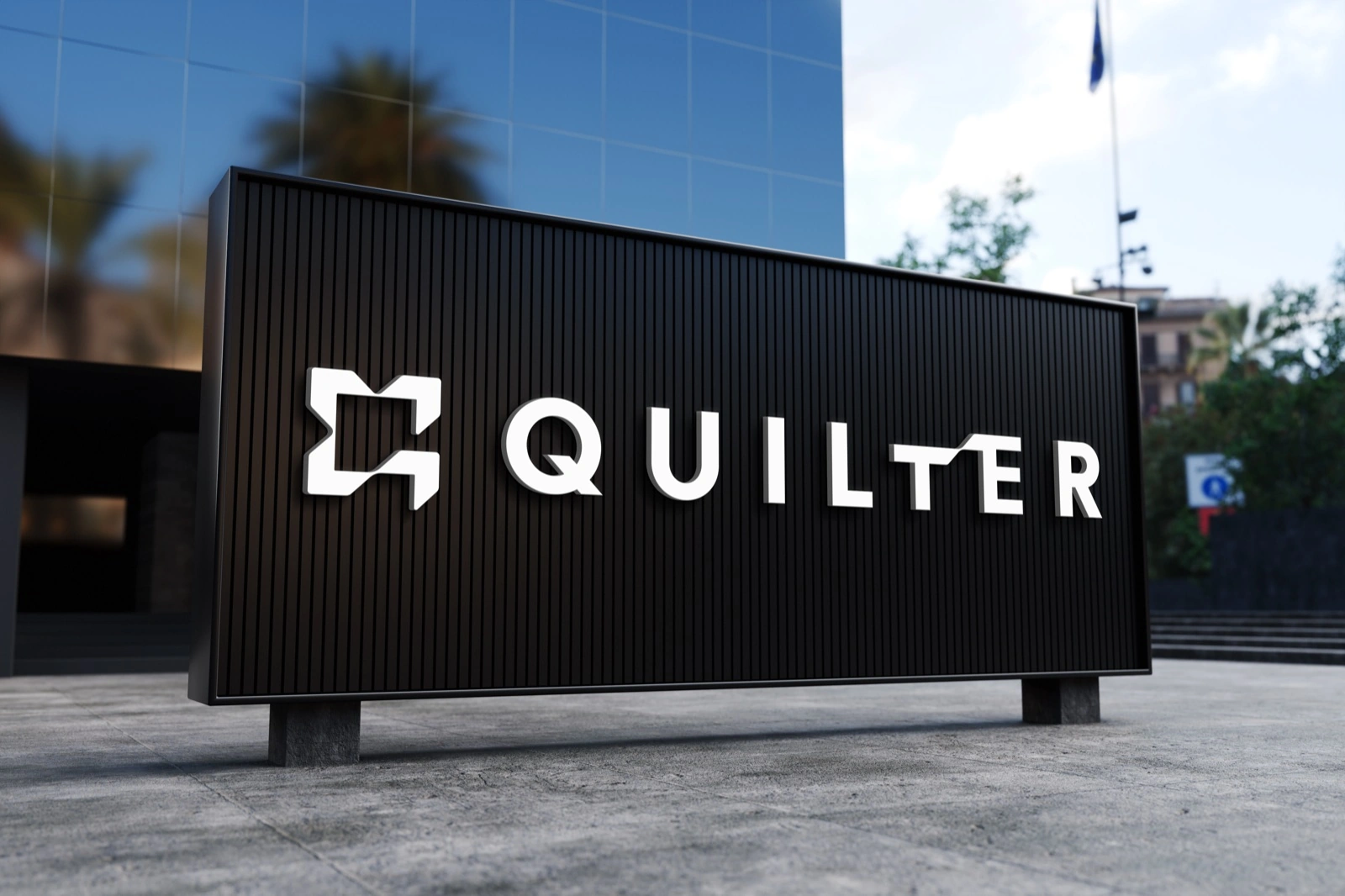 Quilter — env building sign