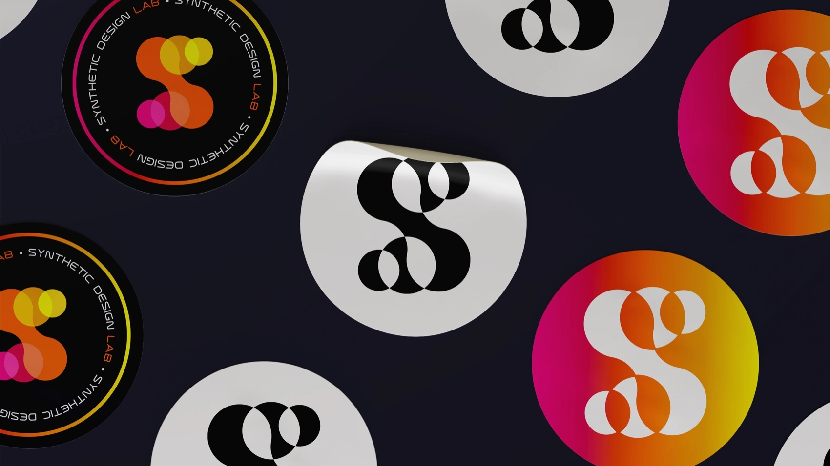 Synthetic Design Lab — mock stickers